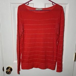 LOFT Coral Long Sleeve Knit Sweater Size XS
